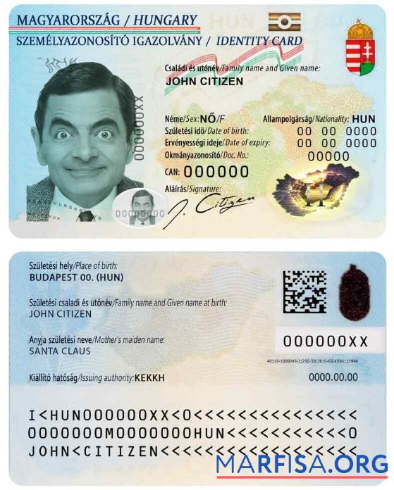 Downloadable Hungary ID template